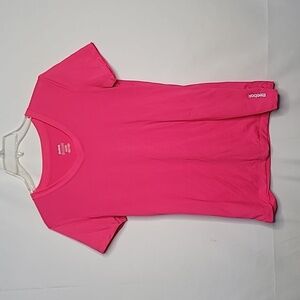 Reebok pink vneck workout pull over shirt sz Small